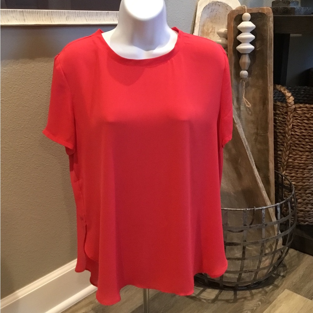 LOFT Elegant Coral Women's Top Sz M